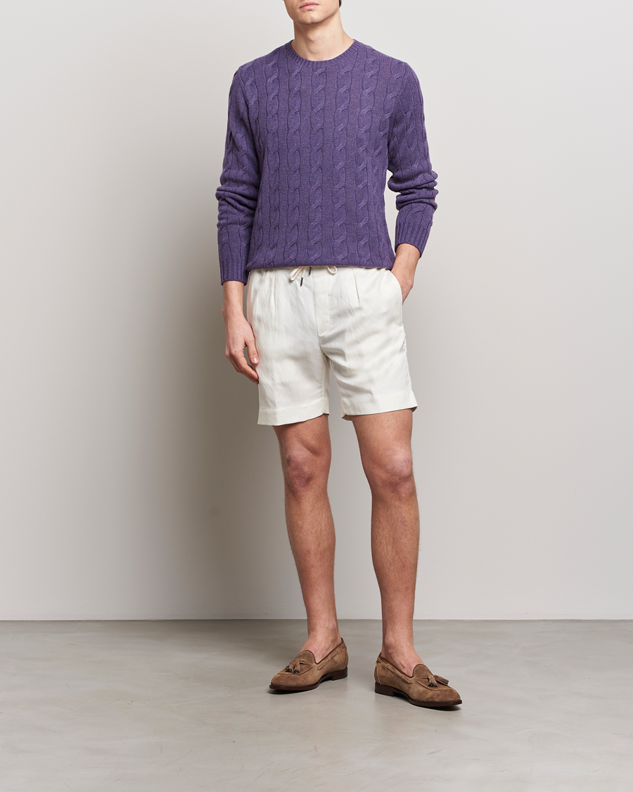 Homme | Shorts | Ralph Lauren Purple Label | Linen/Silk Drawstring Shorts White