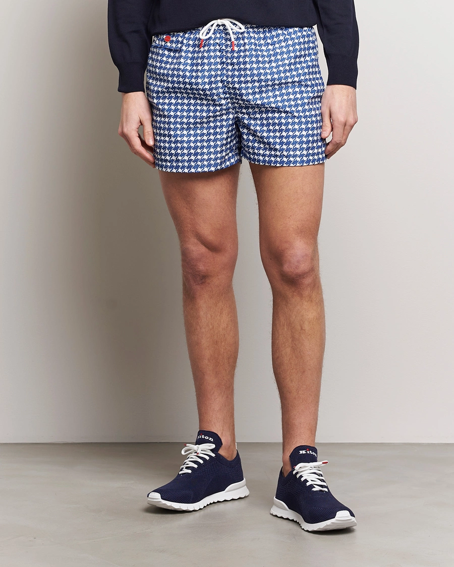 Homme | Vêtements | Kiton | Printed Nylon Swim Shorts Navy