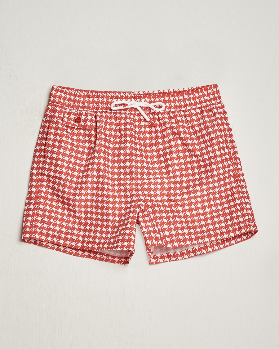 Homme | Maillots De Bain | Kiton | Printed Nylon Swim Shorts Red