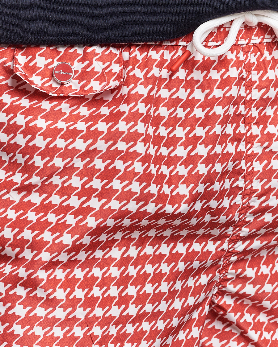 Homme | Maillots De Bain | Kiton | Printed Nylon Swim Shorts Red