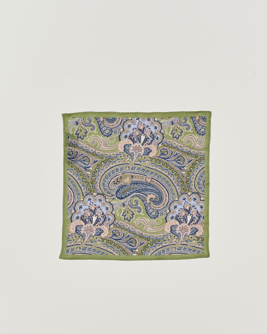 Homme | Amanda Christensen Box Set Printed Linen 8cm Tie With Pocket Square Green | Amanda Christensen | Box Set Printed Linen 8cm Tie With Pocket Square Green