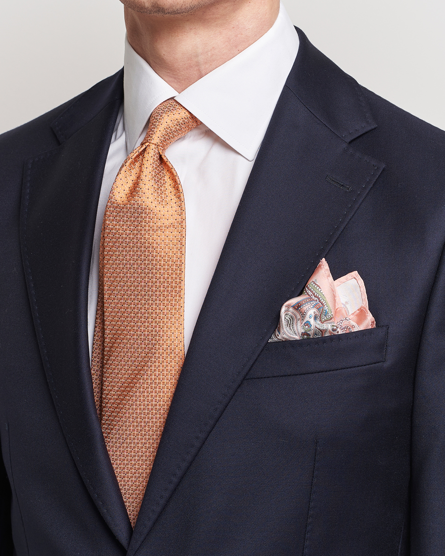 Homme | Sections | Amanda Christensen | Box Set Silk Twill 8cm Tie With Pocket Square Orange