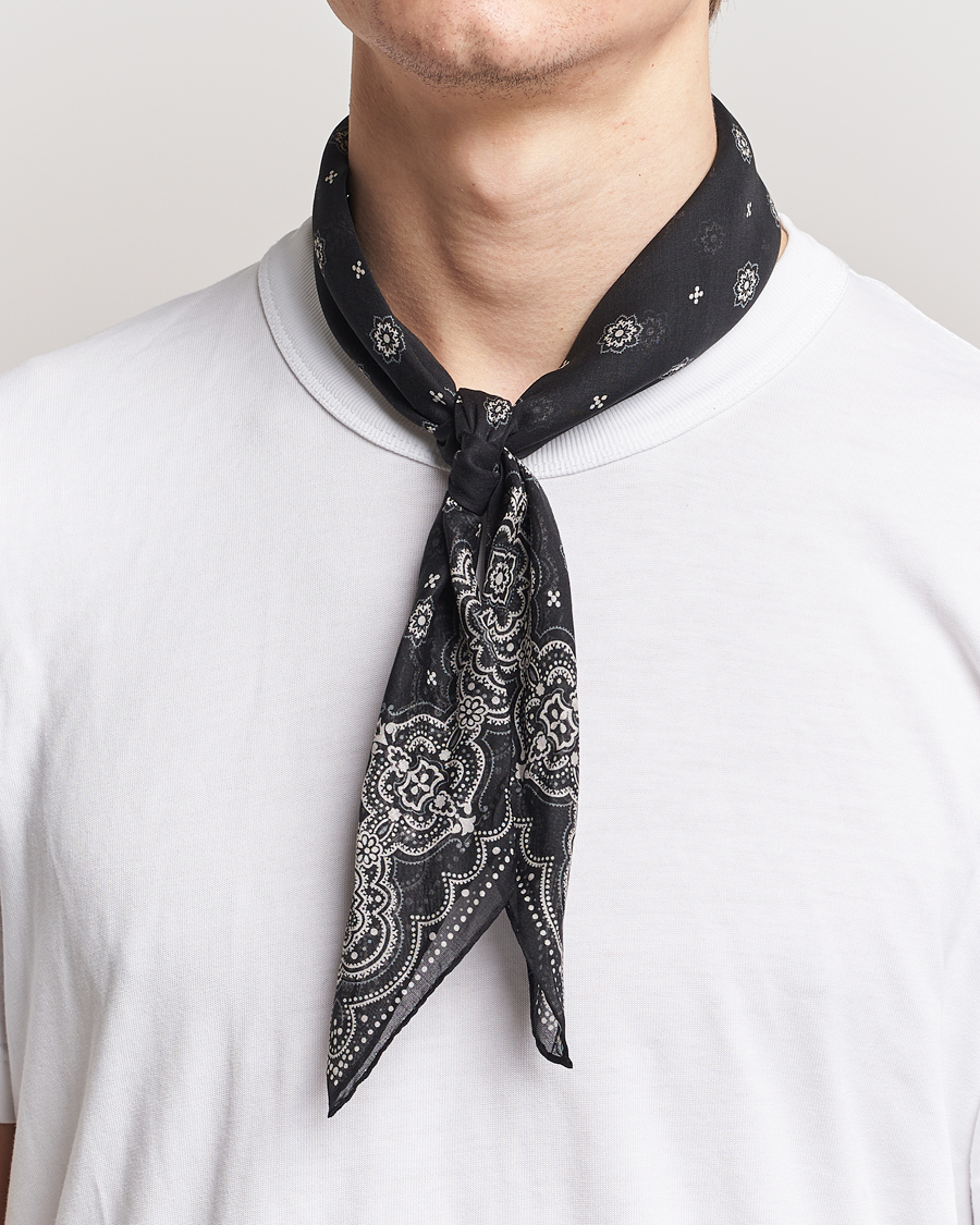 Homme | Amanda Christensen Cotton Voilé Printed Medallion Bandana Black | Amanda Christensen | Cotton Voilé Printed Medallion Bandana Black