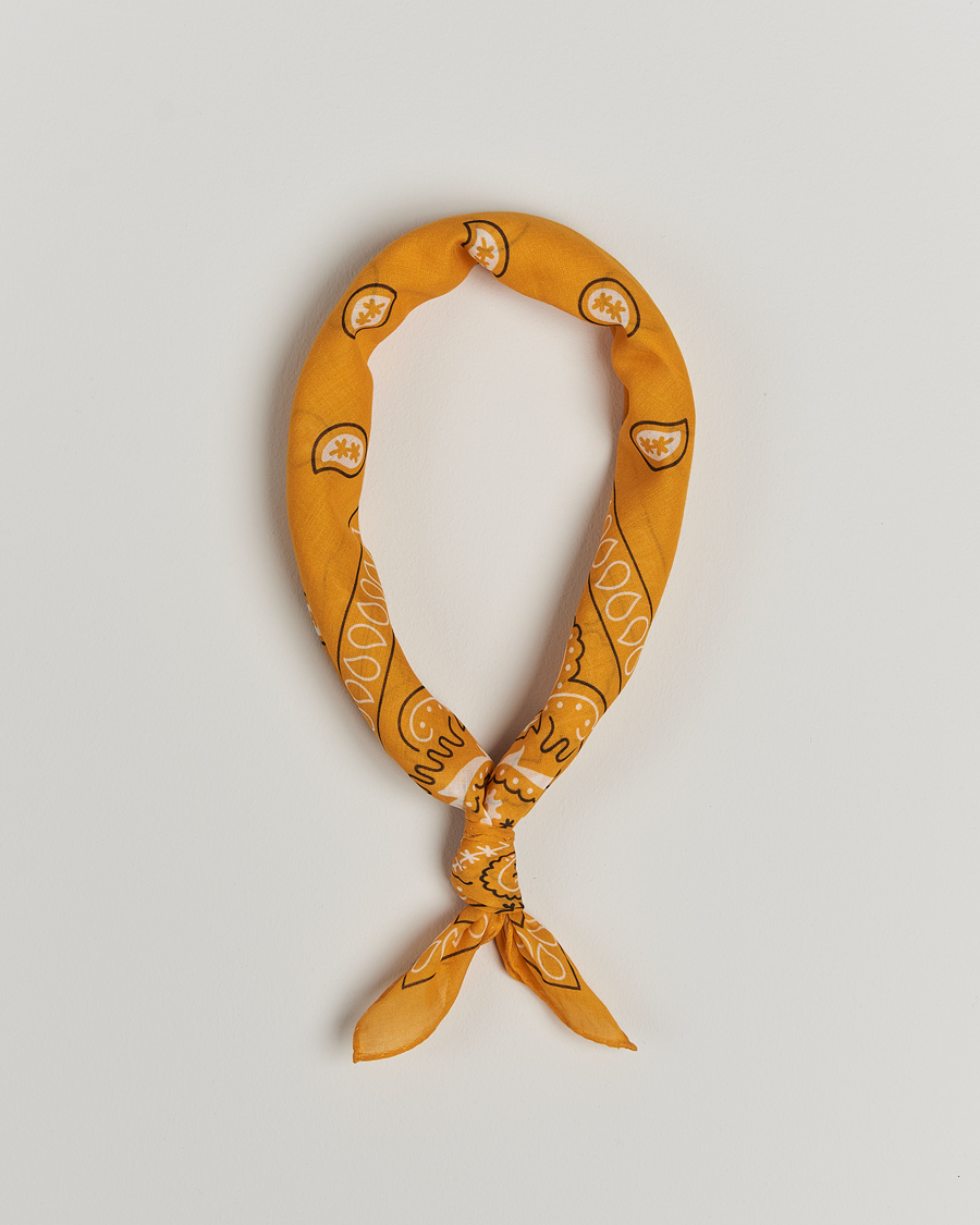Homme | Amanda Christensen Cotton Voilé Printed Paisley Bandana Yellow | Amanda Christensen | Cotton Voilé Printed Paisley Bandana Yellow