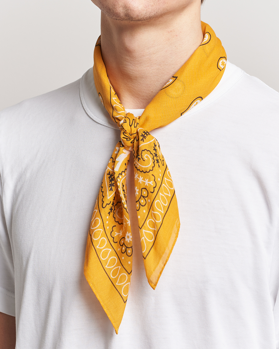 Homme | Amanda Christensen Cotton Voilé Printed Paisley Bandana Yellow | Amanda Christensen | Cotton Voilé Printed Paisley Bandana Yellow