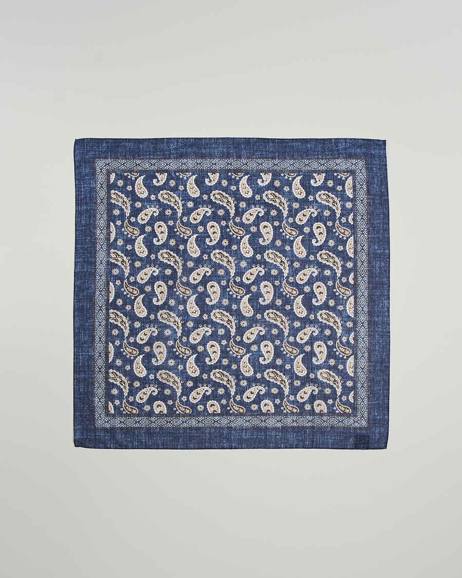 Homme | Amanda Christensen Cotton Voilé Printed Paisley Bandana Navy | Amanda Christensen | Cotton Voilé Printed Paisley Bandana Navy
