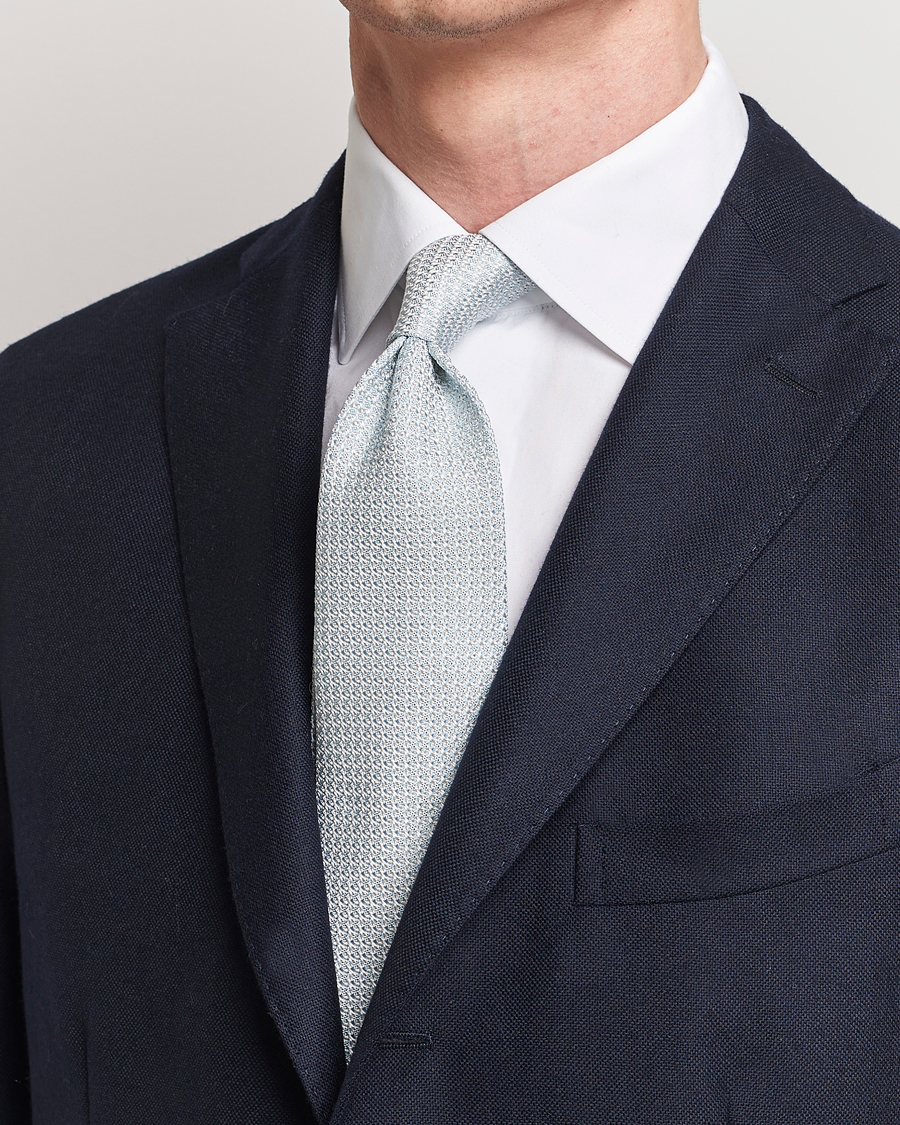 Homme | Cravates | Amanda Christensen | Silk Grenadine 8 cm Tie Sky Blue