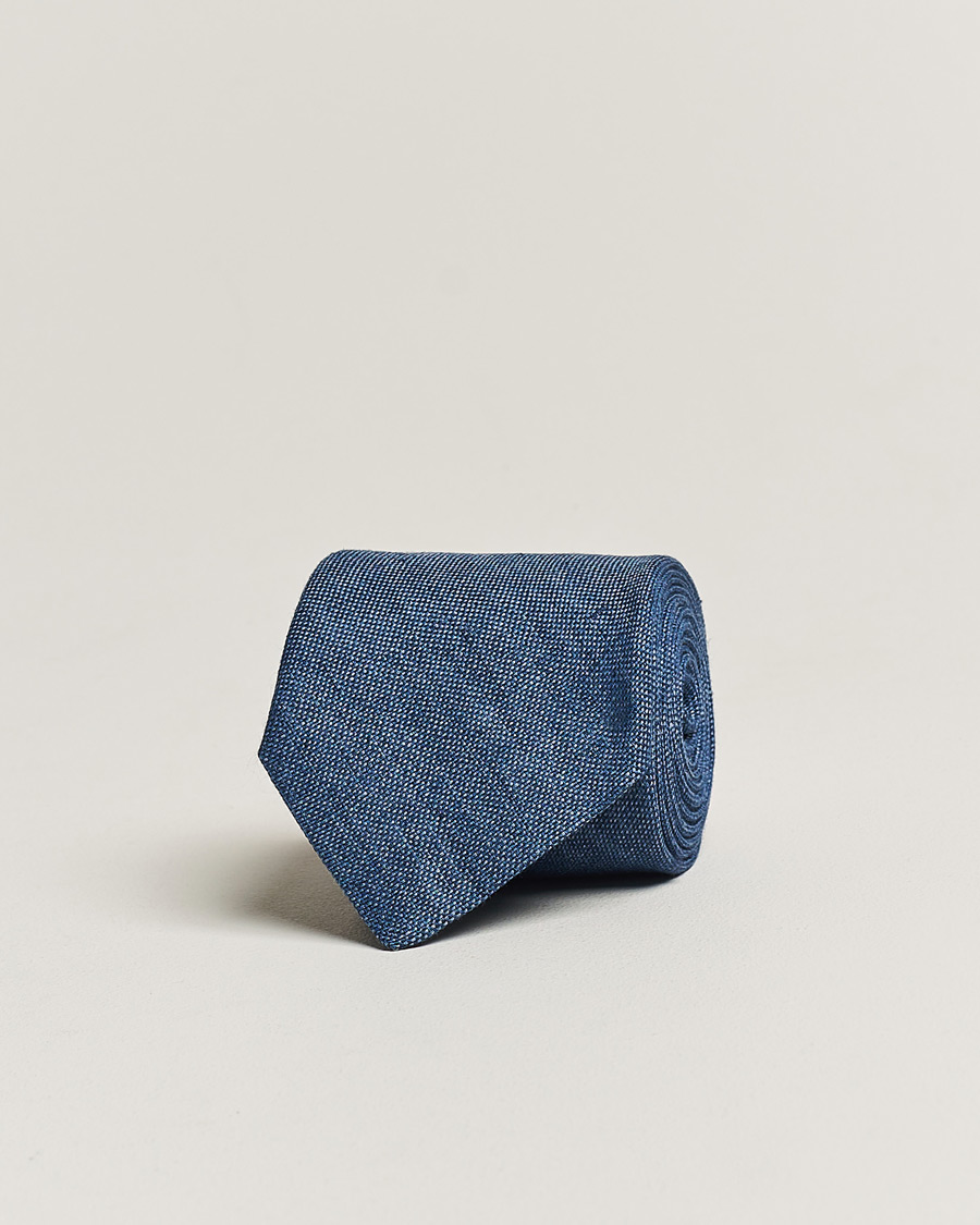 Homme | Cravates | Amanda Christensen | Amanda ChristensenHopsack Linen 8cm TieBlue