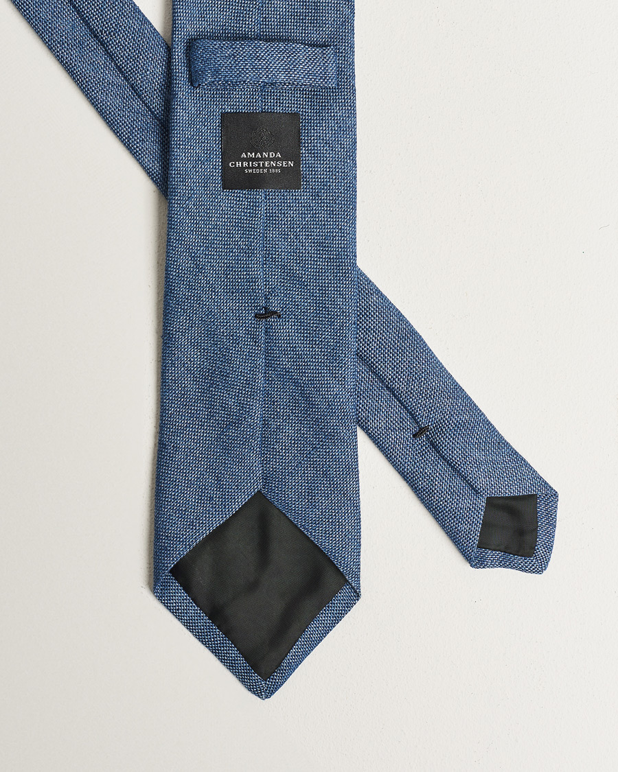 Homme | Cravates | Amanda Christensen | Amanda ChristensenHopsack Linen 8cm TieBlue