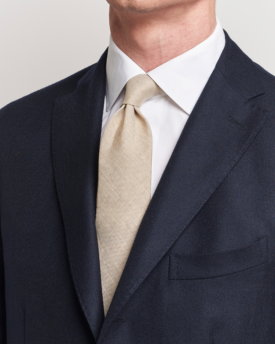 Homme | Cravates | Amanda Christensen | Amanda ChristensenHopsack Linen 8cm TieSand