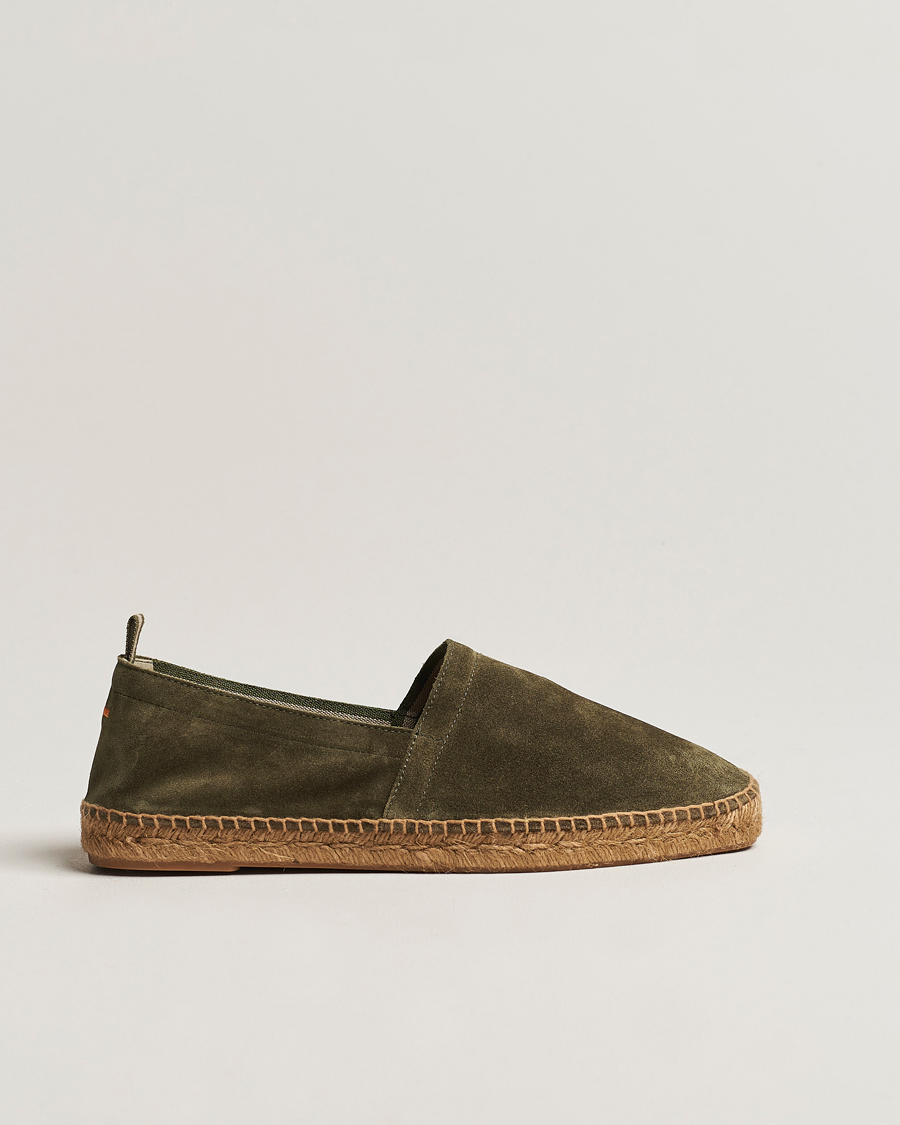Homme | Espadrilles | Castañer | Pablo Casual Suede Espadrilles Verde Bosque