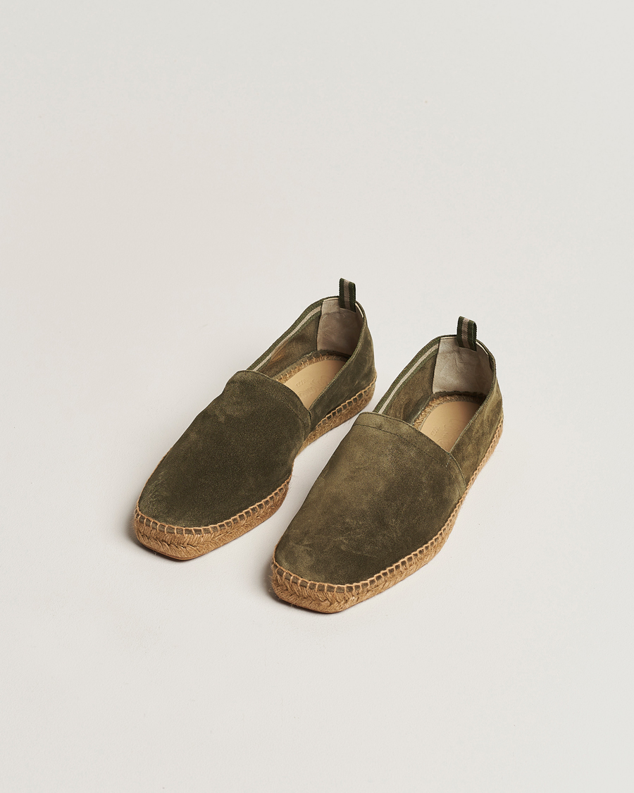 Homme | Espadrilles | Castañer | Pablo Casual Suede Espadrilles Verde Bosque