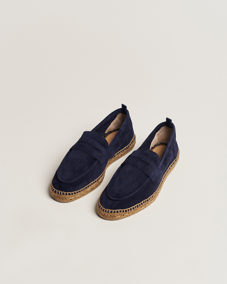 Homme | Espadrilles | Castañer | Nacho Casual Suede Loafers Azul Oscuro