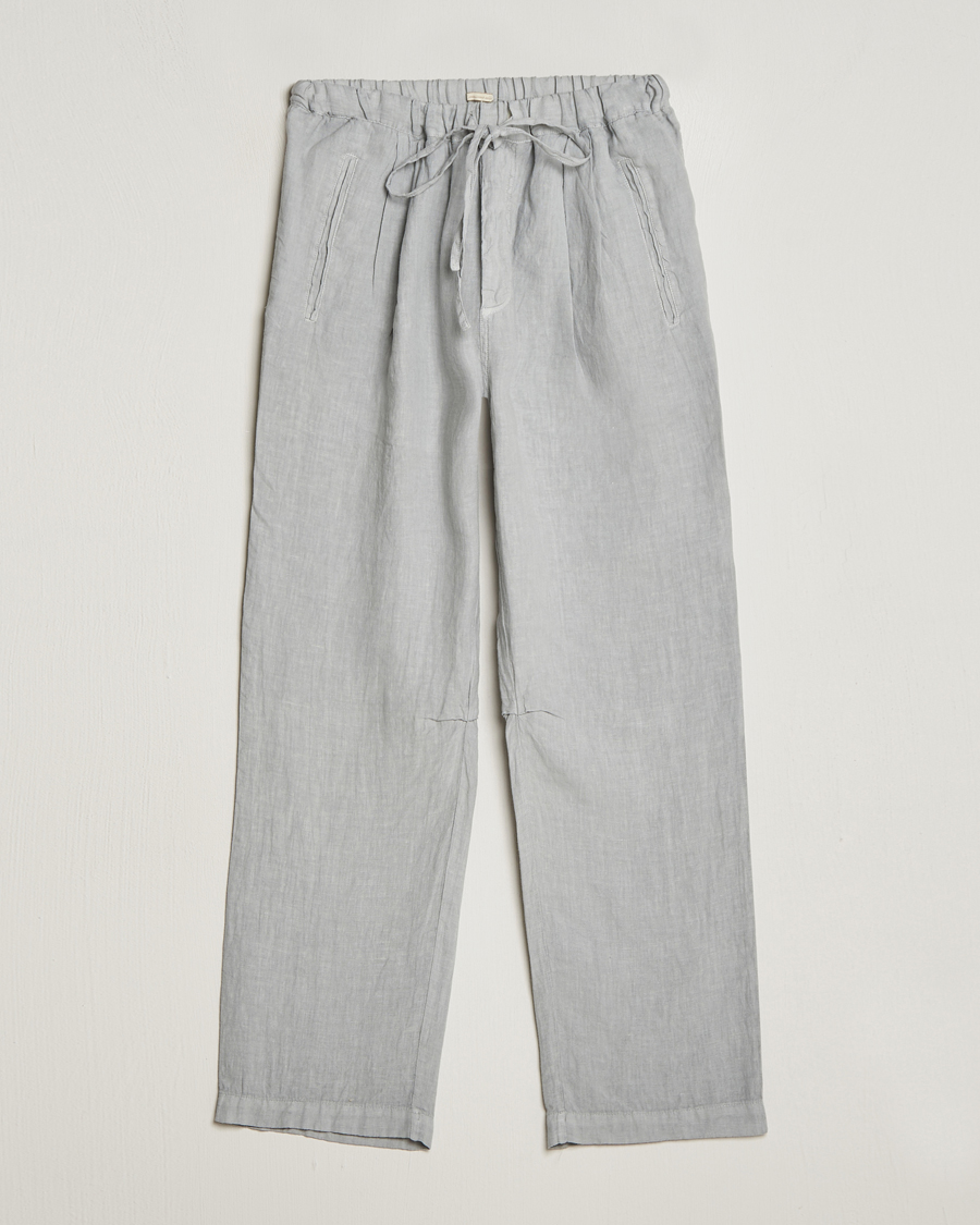 Homme | Pantalons | Massimo Alba | Keywest Linen Drawstring Pants Light Grey