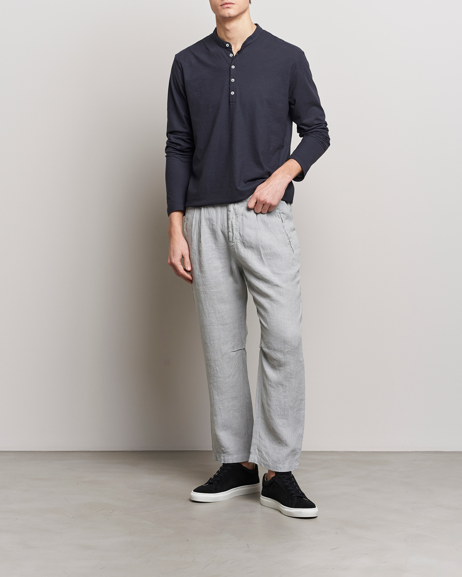 Homme | Pantalons | Massimo Alba | Keywest Linen Drawstring Pants Light Grey