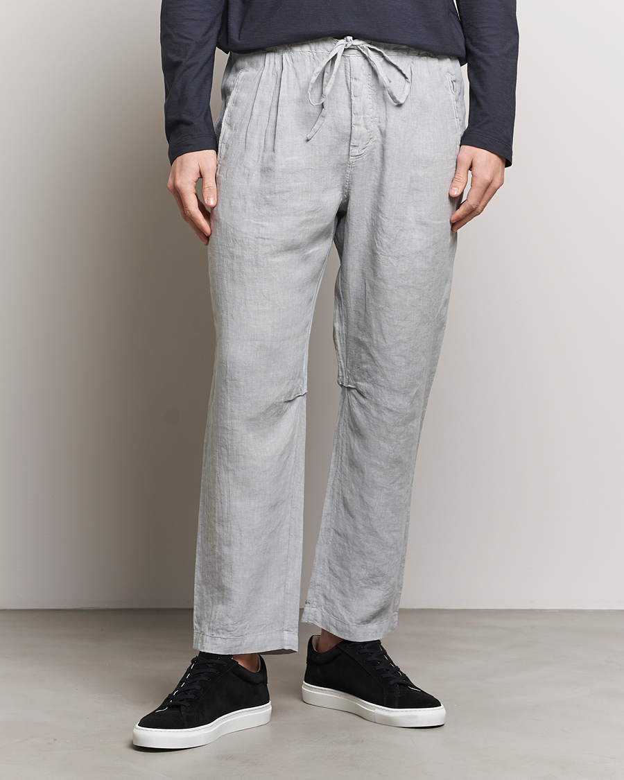 Homme | Pantalons | Massimo Alba | Keywest Linen Drawstring Pants Light Grey