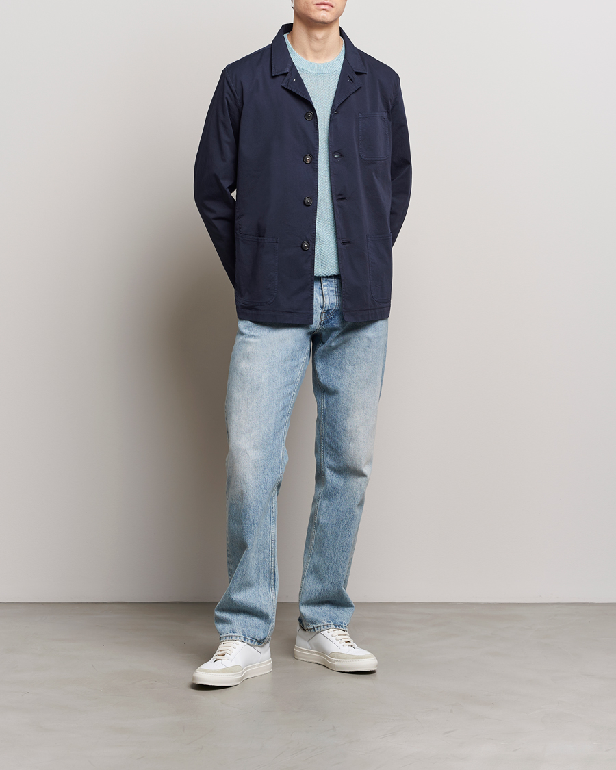 Homme | Chemises | Massimo Alba | Florida Stone Washed Shirt Jacket Navy
