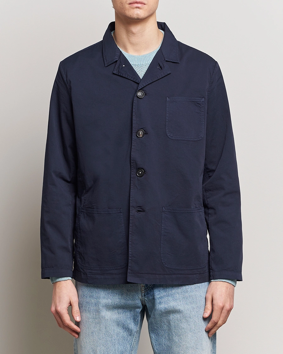 Homme | Chemises | Massimo Alba | Florida Stone Washed Shirt Jacket Navy