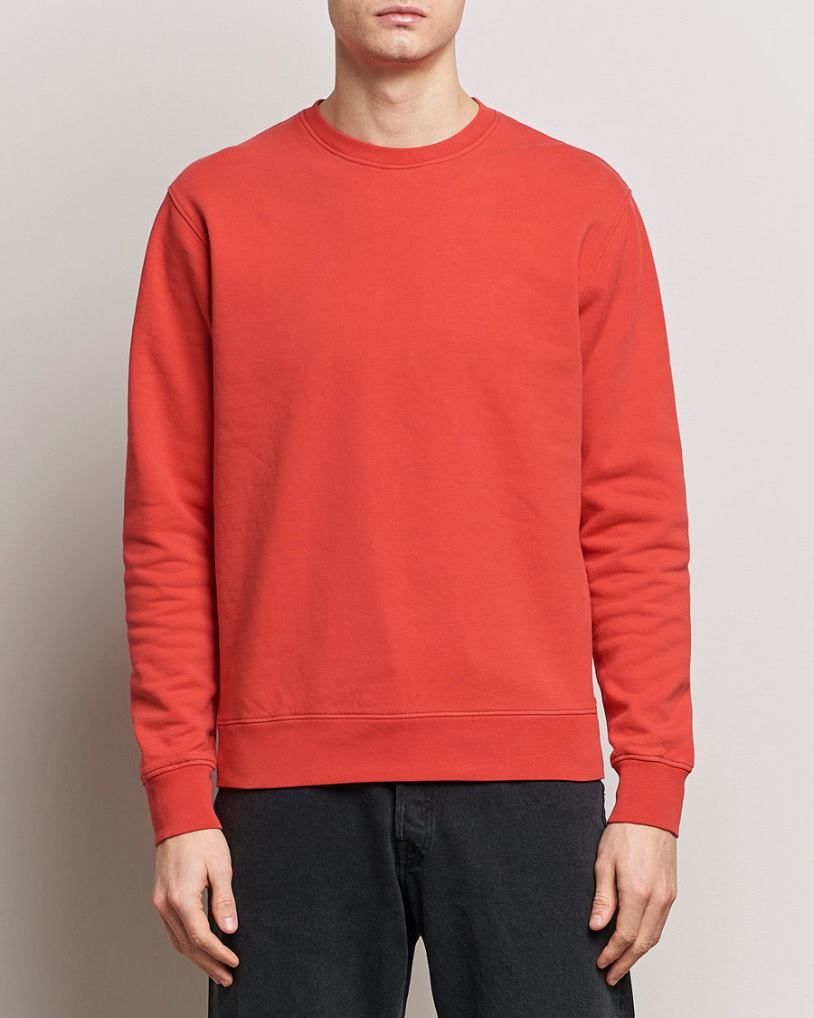 Homme |  | Colorful Standard | Classic Organic Crew Neck Sweat Red Tangerine