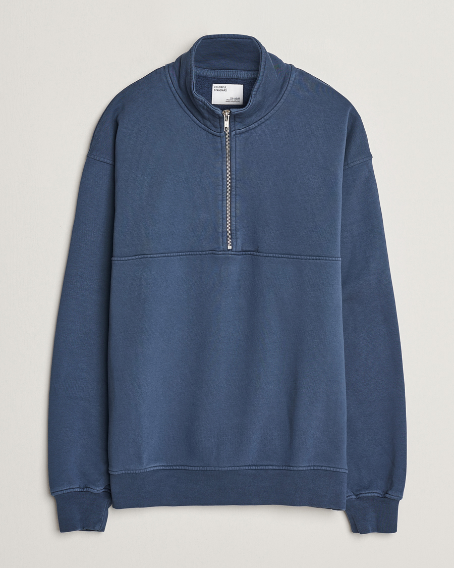 Homme | Pulls Et Tricots | Colorful Standard | Classic Organic Half-Zip Petrol Blue