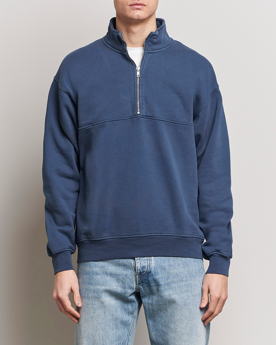 Homme | Pulls Et Tricots | Colorful Standard | Classic Organic Half-Zip Petrol Blue