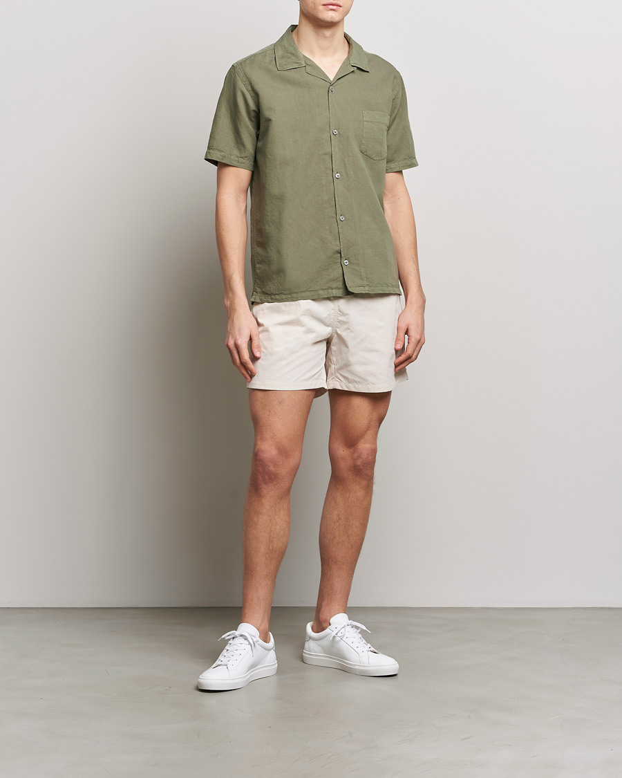Homme | Chemises | Colorful Standard | Cotton/Linen Short Sleeve Shirt Dusty Olive