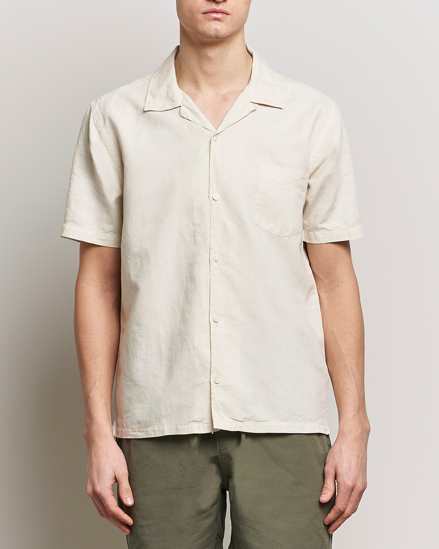 Homme | Chemises En Lin | Colorful Standard | Cotton/Linen Short Sleeve Shirt Ivory White