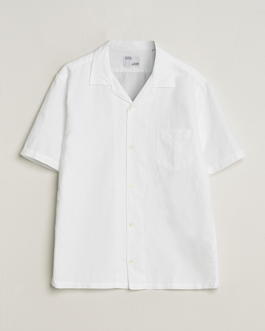 Homme | Chemises | Colorful Standard | Cotton/Linen Short Sleeve Shirt Optical White