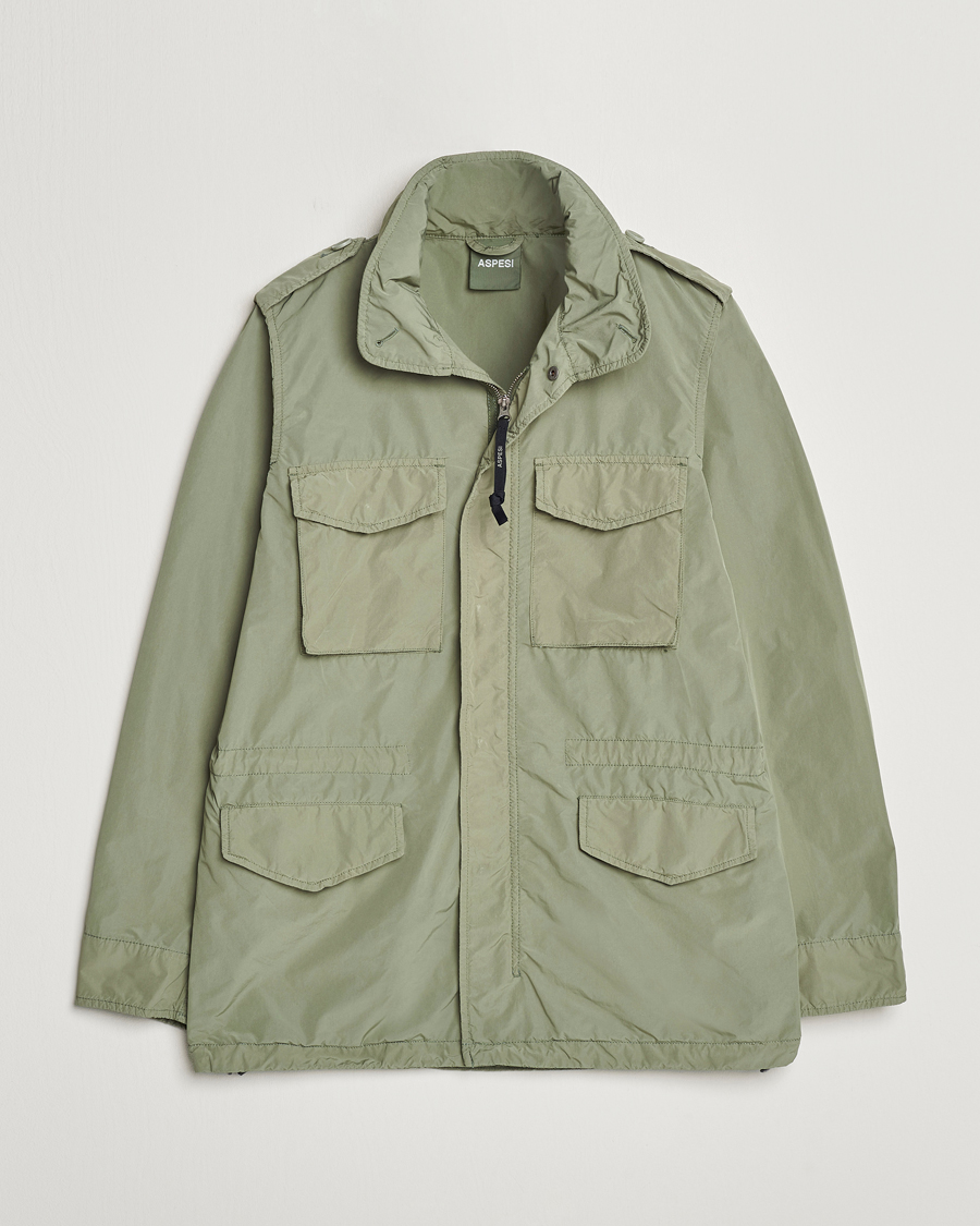 Homme | Manteaux Et Vestes | Aspesi | Giubotto Garment Dyed Field Jacket Sage
