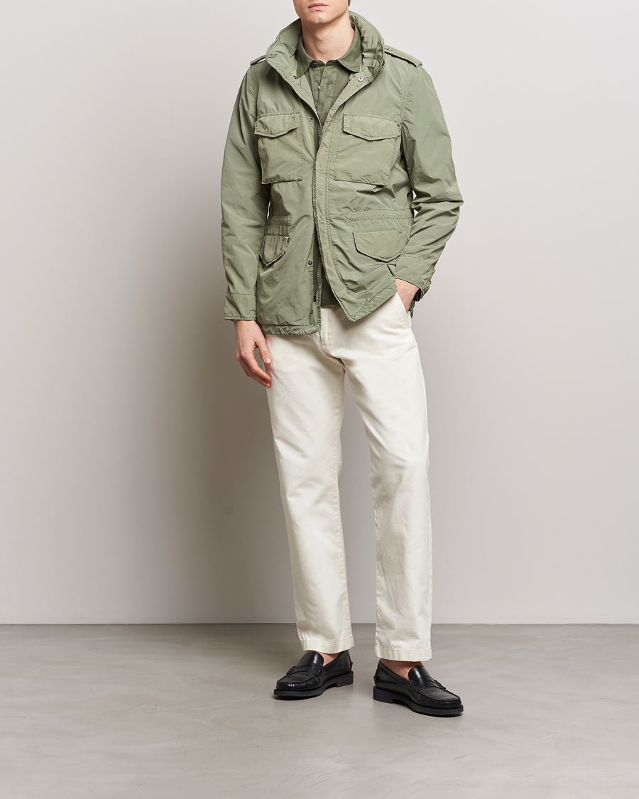 Homme | Manteaux Et Vestes | Aspesi | Giubotto Garment Dyed Field Jacket Sage