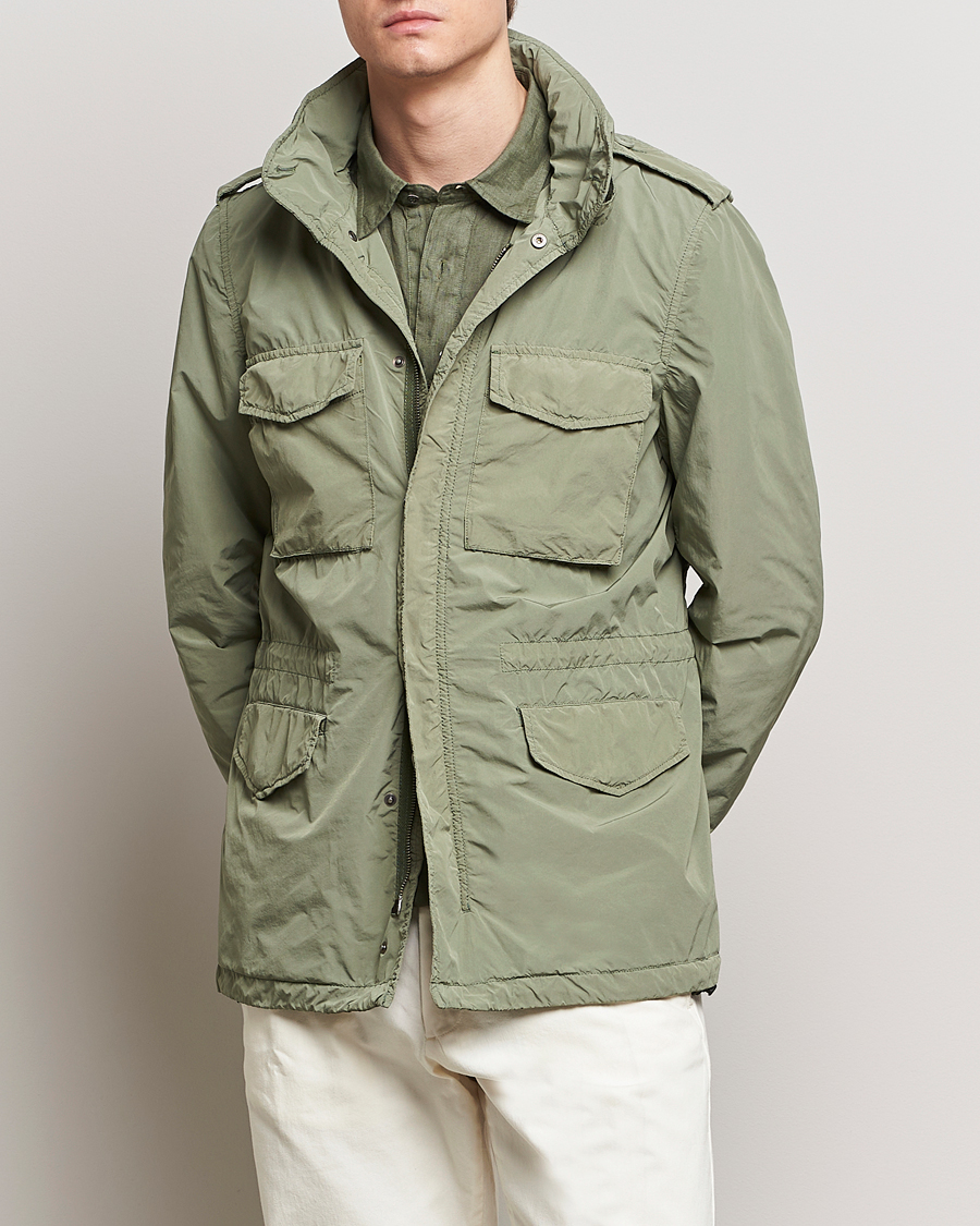 Homme | Manteaux Et Vestes | Aspesi | Giubotto Garment Dyed Field Jacket Sage