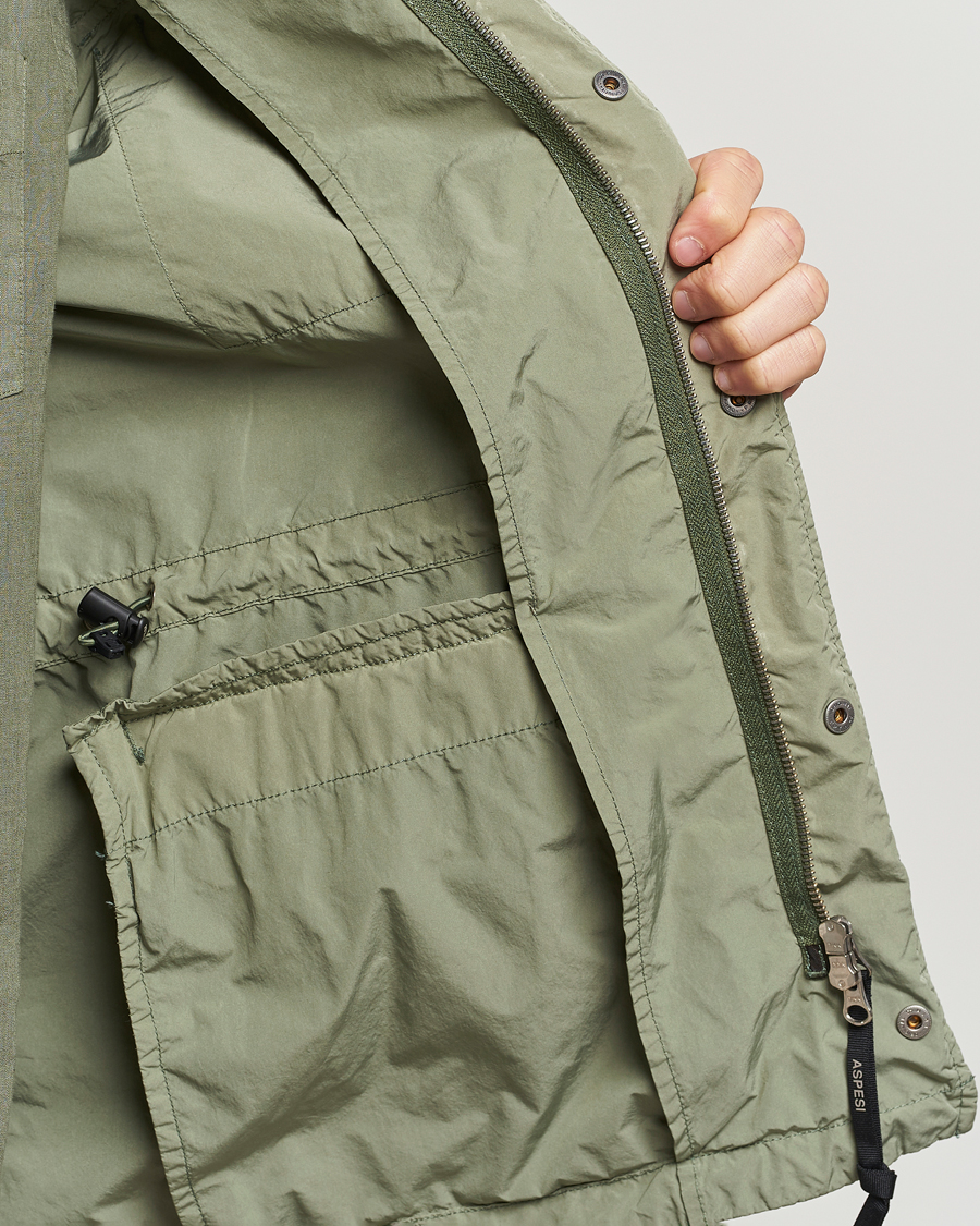 Homme | Manteaux Et Vestes | Aspesi | Giubotto Garment Dyed Field Jacket Sage