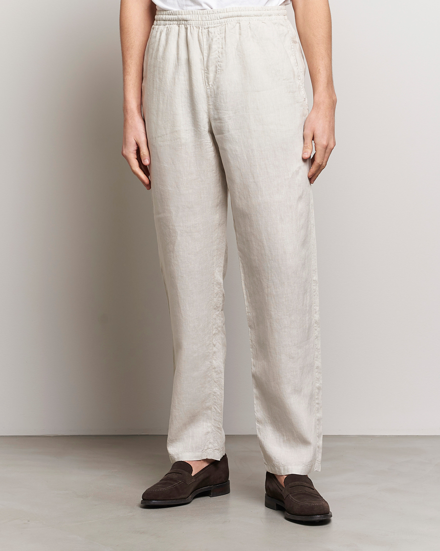 Homme | Aspesi | Aspesi | Ventura Drawstring Linen Pants Light Beige