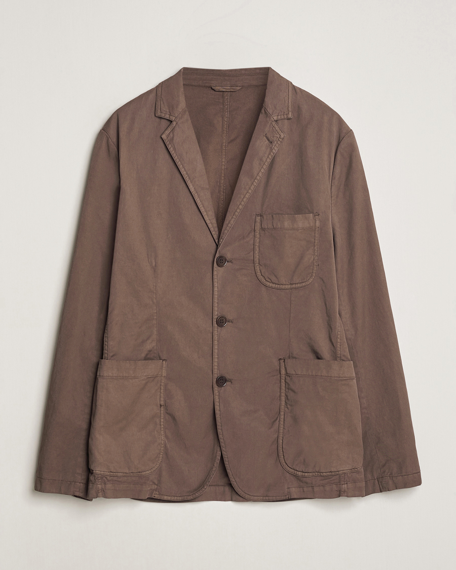 Homme | Blazers | Aspesi | Samuraki Washed Cotton Blazer Dark Brown