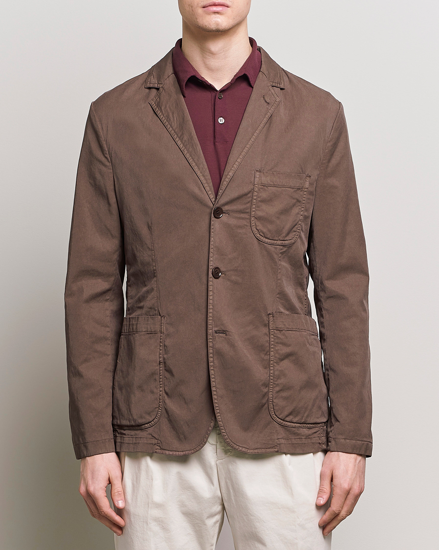 Homme | Blazers En Coton | Aspesi | Samuraki Washed Cotton Blazer Dark Brown
