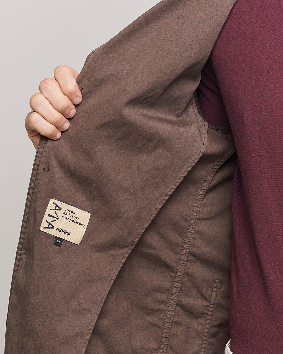Homme | Blazers | Aspesi | Samuraki Washed Cotton Blazer Dark Brown
