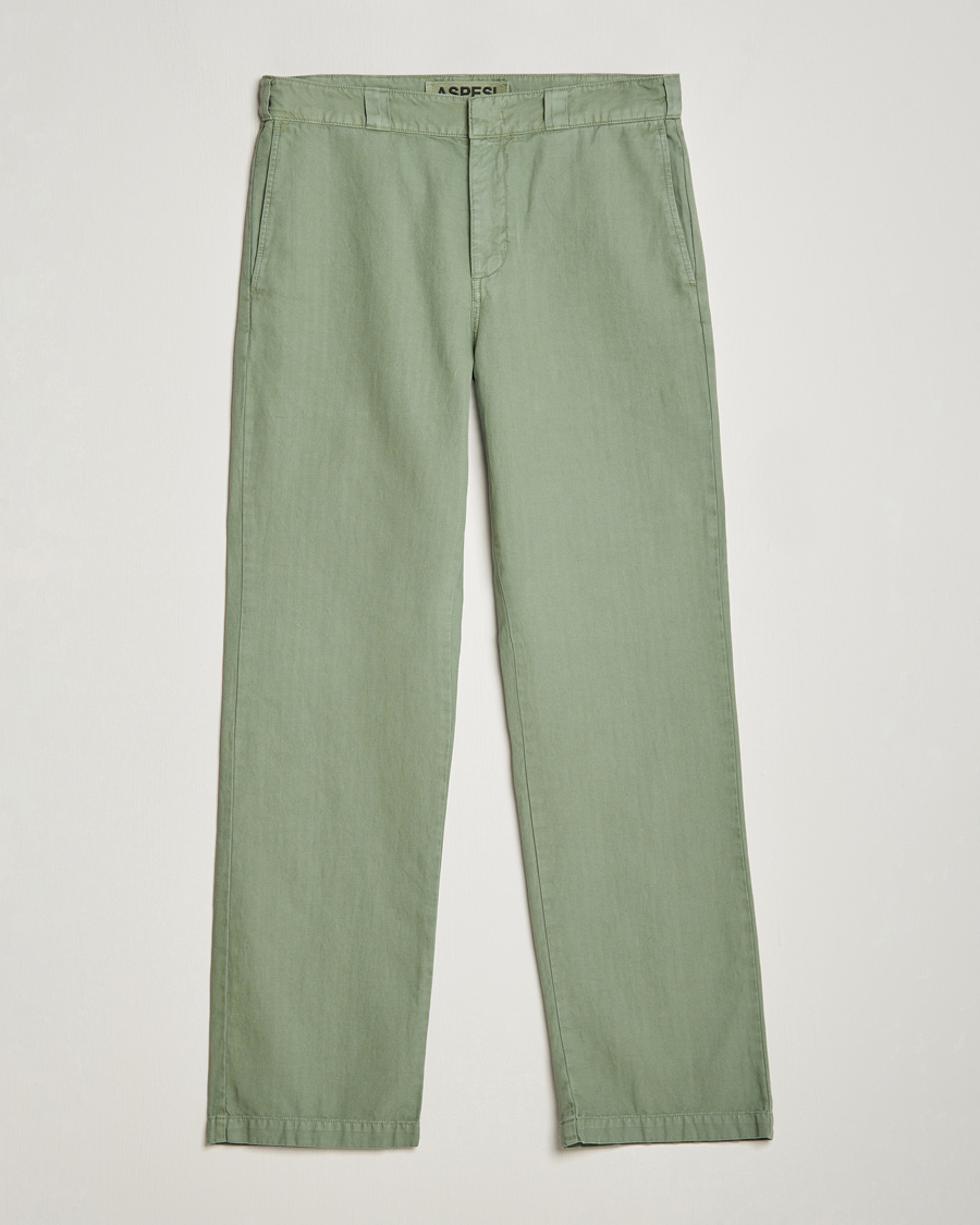 Homme | Pantalons | Aspesi | Cotton Herringbone Pants Sage