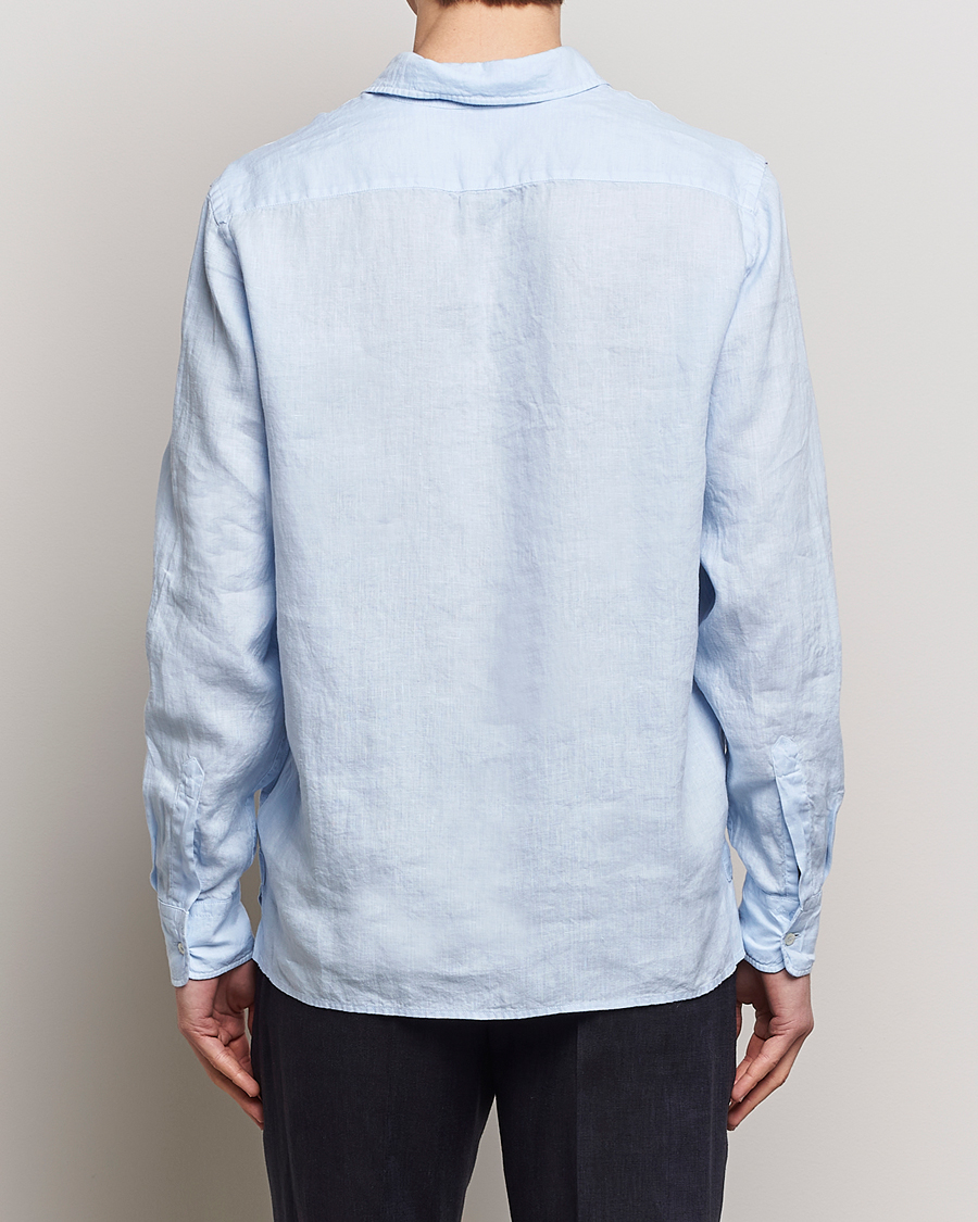 Homme | Chemises | Aspesi | Linen Popover Shirt Light Blue