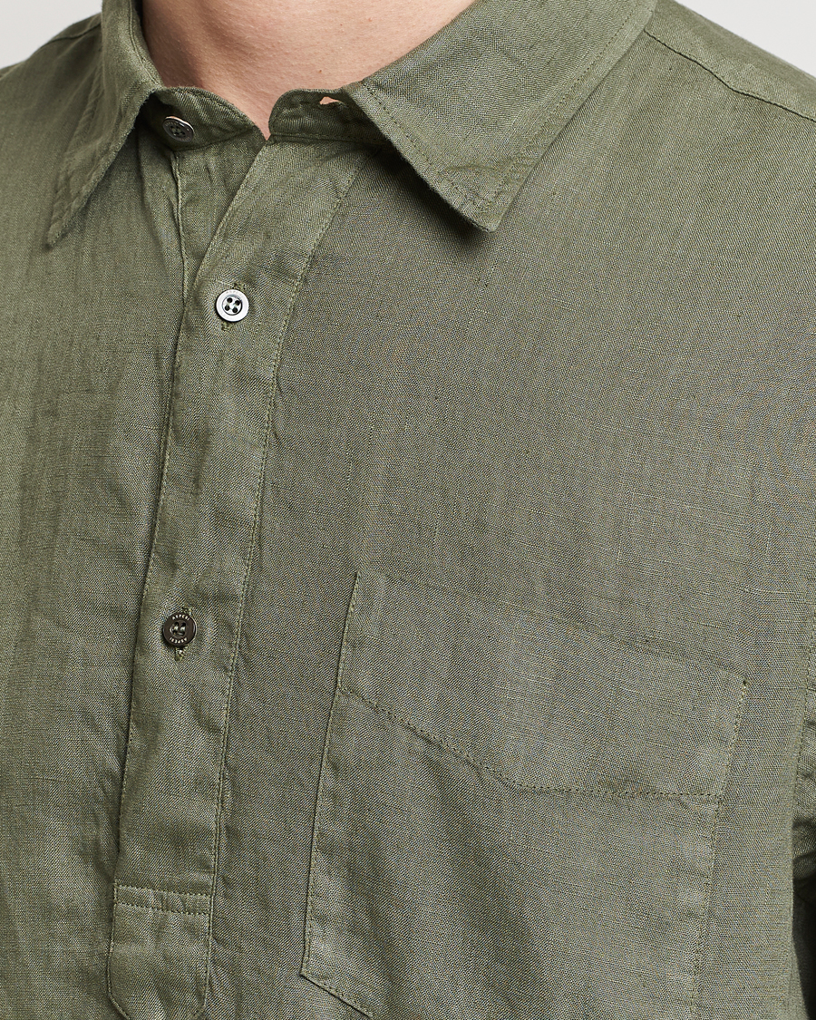 Homme | Chemises | Aspesi | Linen Popover Shirt Military