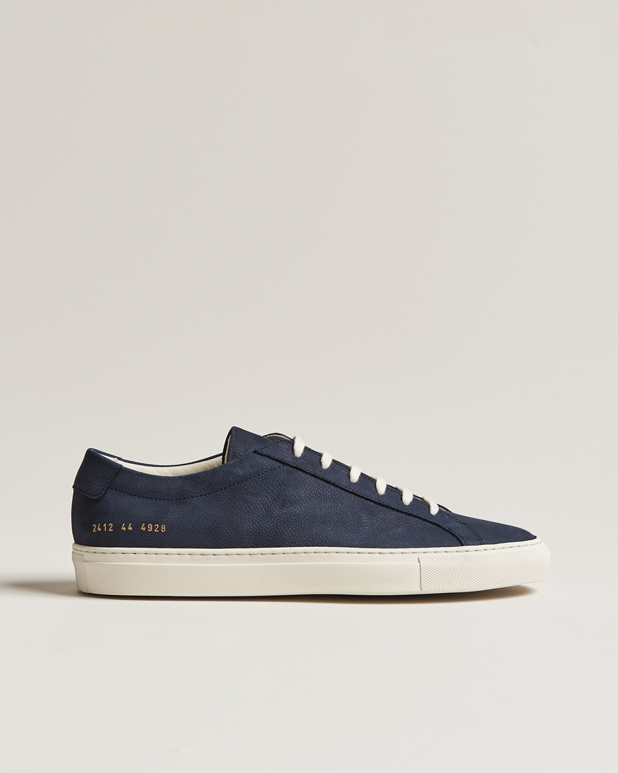 Homme | Common Projects Original Achilles Pebbled Nubuck Sneaker Navy | Common Projects | Original Achilles Pebbled Nubuck Sneaker Navy