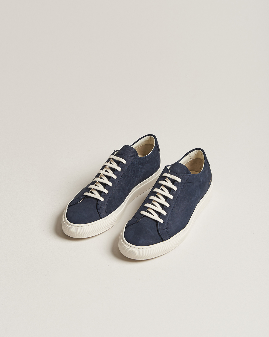 Homme | Chaussures | Common Projects | Original Achilles Pebbled Nubuck Sneaker Navy
