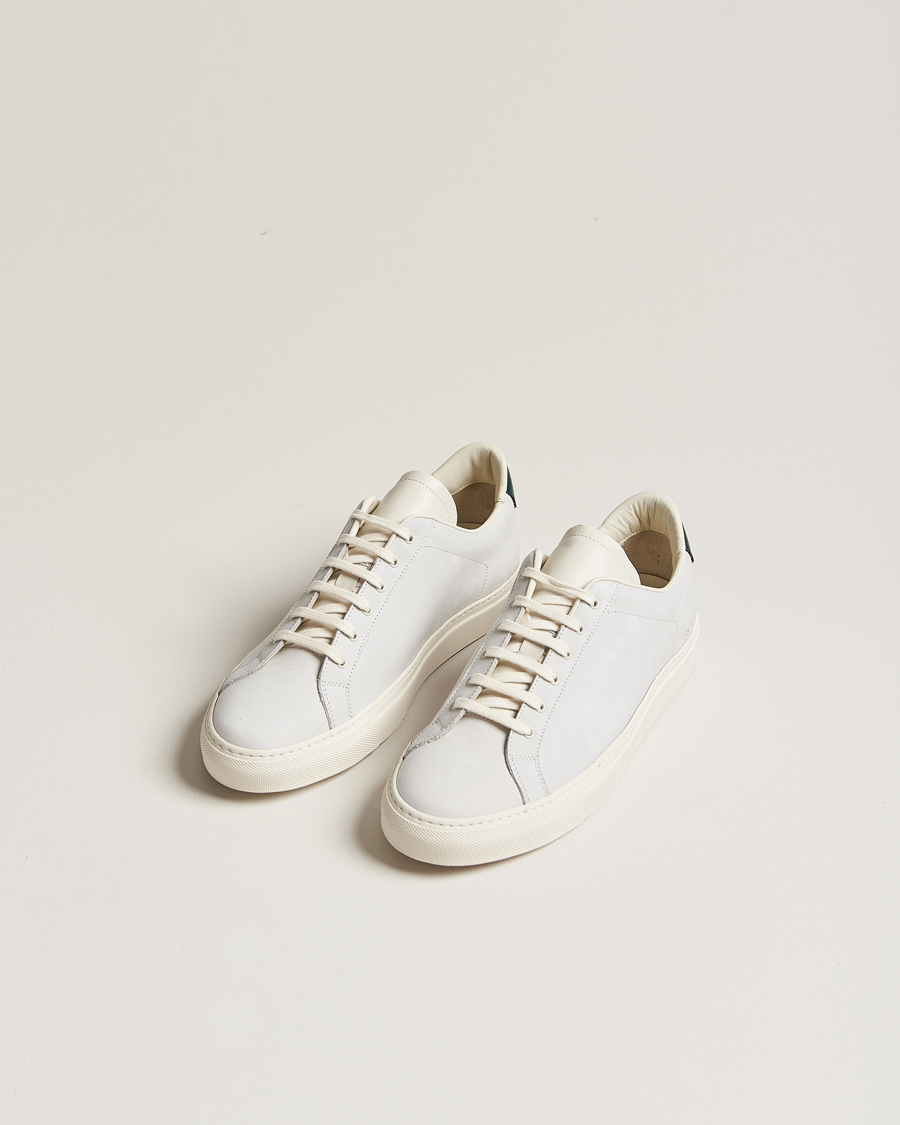 Homme | Chaussures | Common Projects | Retro Pebbled Nappa Leather Sneaker White/Green