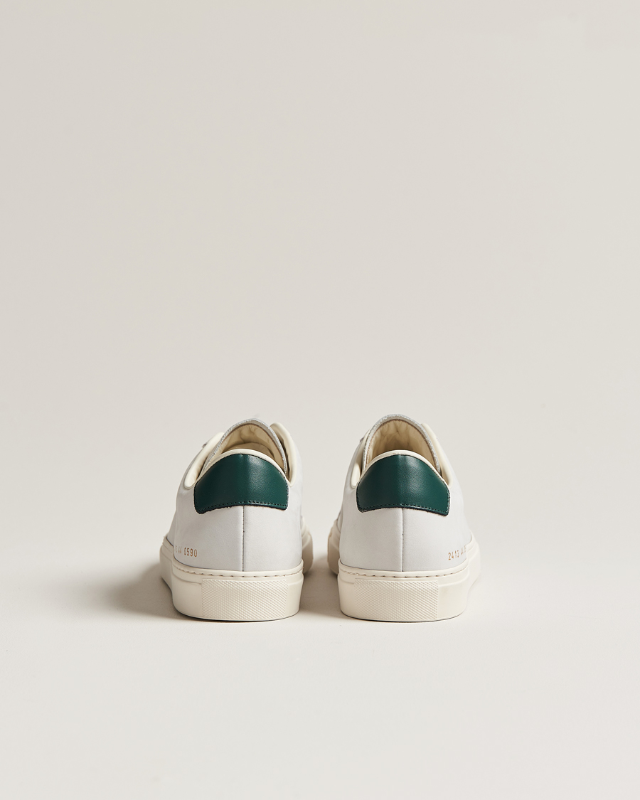 Homme | Common Projects Retro Pebbled Nappa Leather Sneaker White/Green | Common Projects | Retro Pebbled Nappa Leather Sneaker White/Green