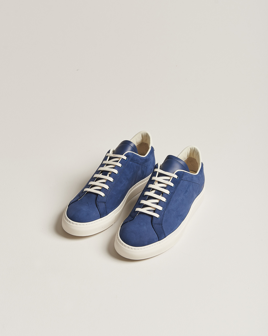 Homme |  | Common Projects | Retro Pebbled Nappa Leather Sneaker Blue/White