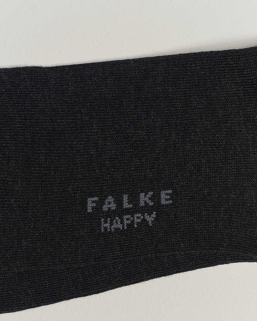 Homme | Chaussettes | Falke | Happy 2-Pack Cotton Socks Anthracite Melange