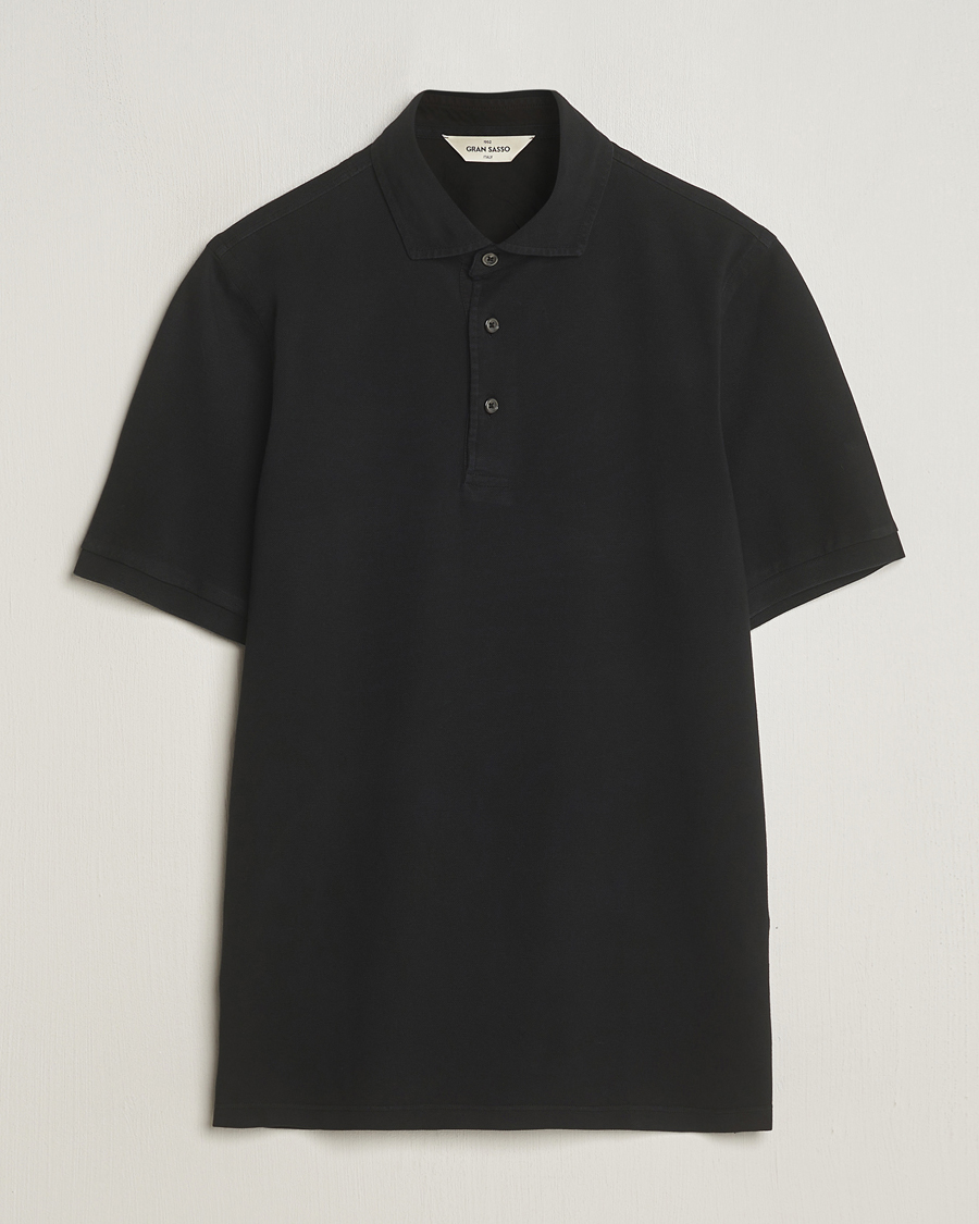 Homme | Polos | Gran Sasso | Washed Polo Black