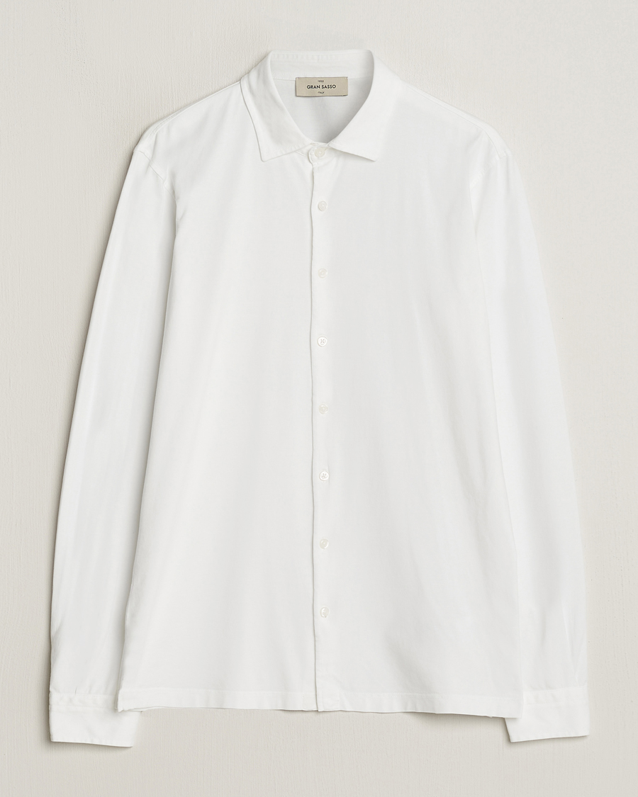 Homme | Chemises | Gran Sasso | Washed Cotton Jersey Shirt White