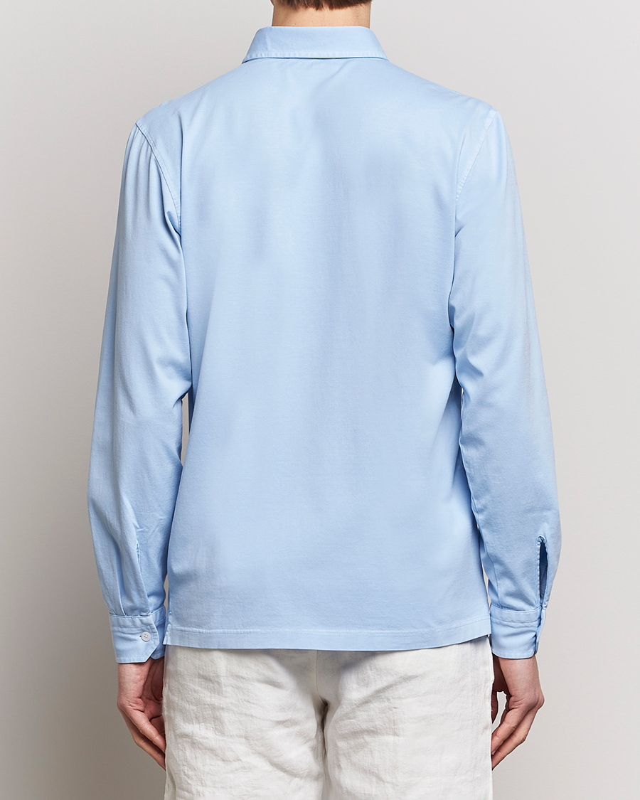 Homme | Chemises | Gran Sasso | Washed Cotton Jersey Shirt Light Blue