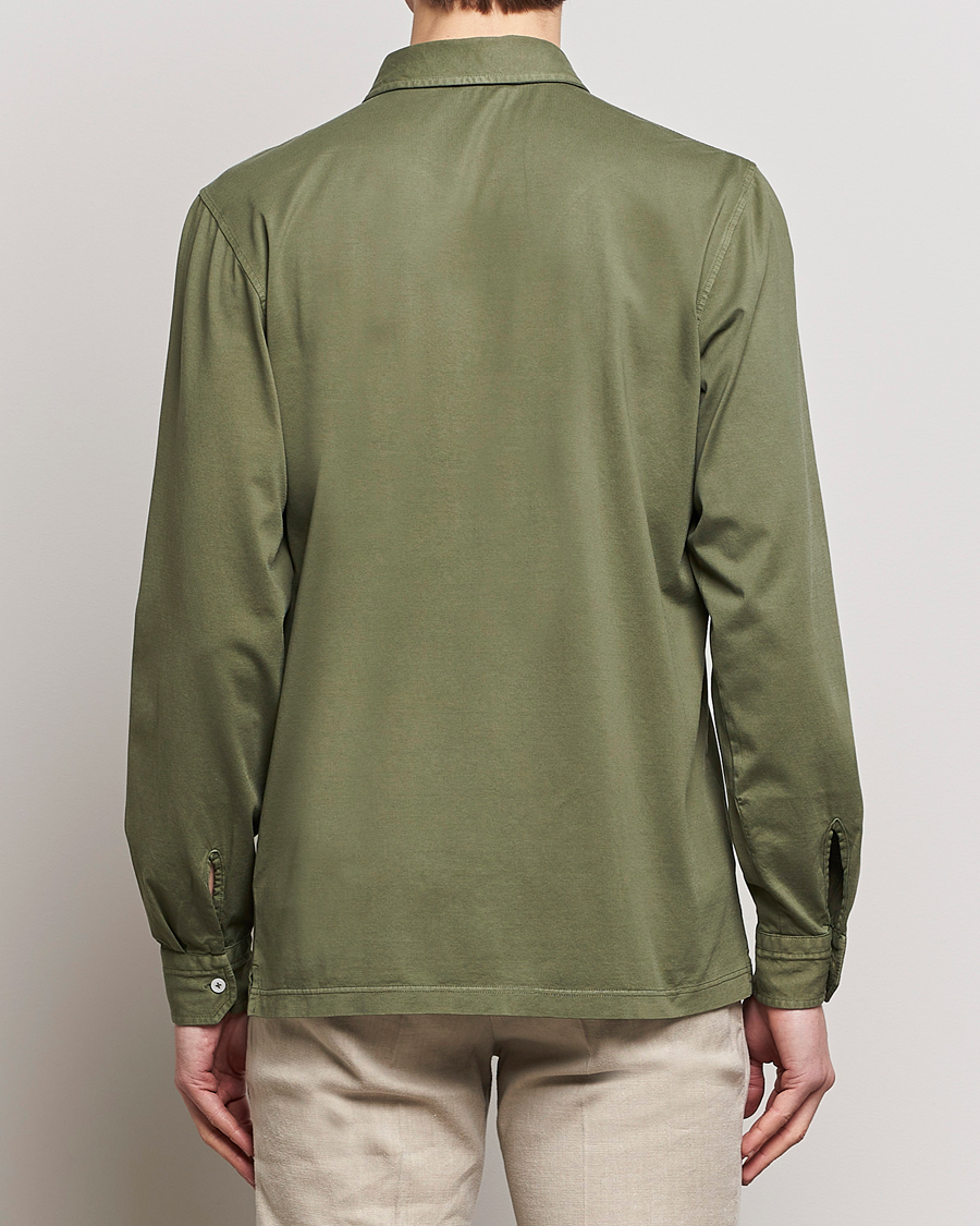 Homme | Chemises | Gran Sasso | Washed Cotton Jersey Shirt Green