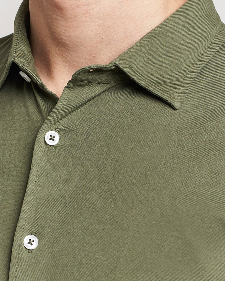 Homme | Chemises | Gran Sasso | Washed Cotton Jersey Shirt Green